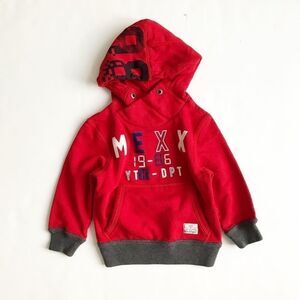 MEXX red spell out hooded sweatshirt EUC 3/4T